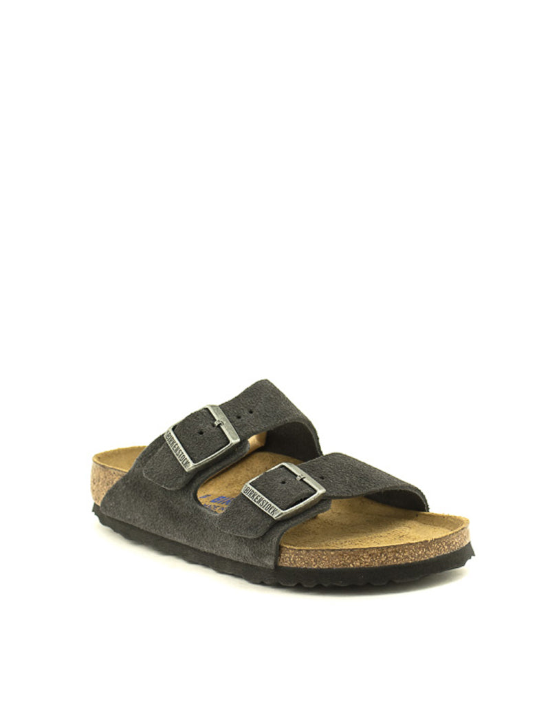 Birkenstock Arizona Suede Soft Footbed Velvet Gray Narrow
