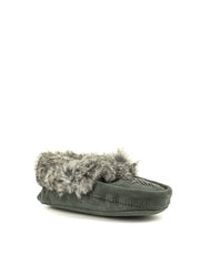 Manitobah — Tipi Suede Moccasin - Charcoal