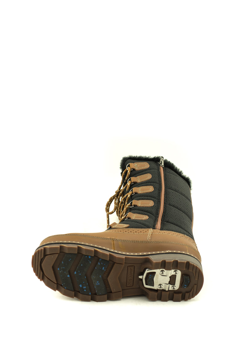 Nexgrip — Ice Margo 4.0 Waterproof Winter Boots W/Ice Cleat - Tan/Black