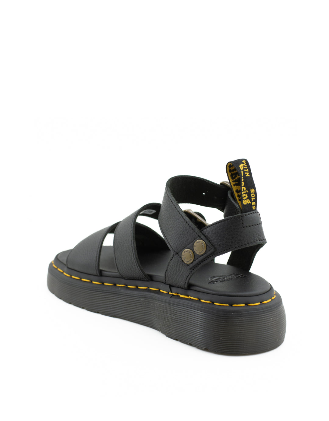 Dr. Martens — Gryphon Quad Sandal - Black Pisa – Shoe La La Nelson BC