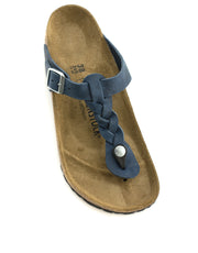 Birkenstock — Gizeh Braided FL Navy Leather - Navy Regular Width