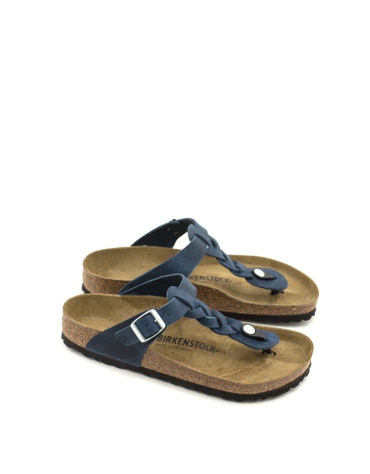 Birkenstock — Gizeh Braided FL Navy Leather - Navy Regular Width