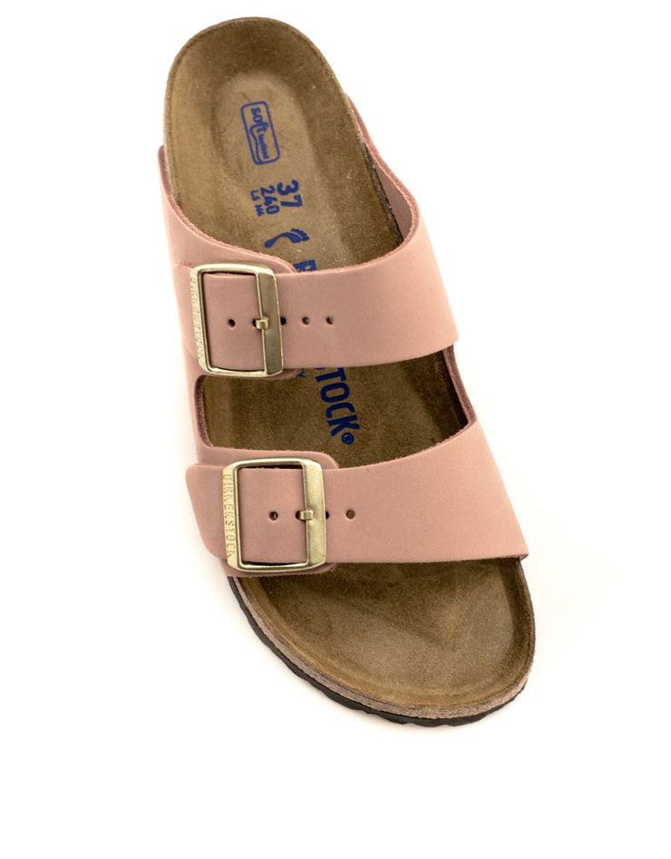 Birkenstock — Arizona Nubuck Soft Footbed - Old Rose Narrow Width