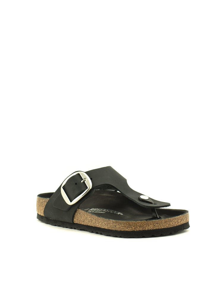 Birkenstock — Gizeh Big Buckle Leather - Black Regular Width