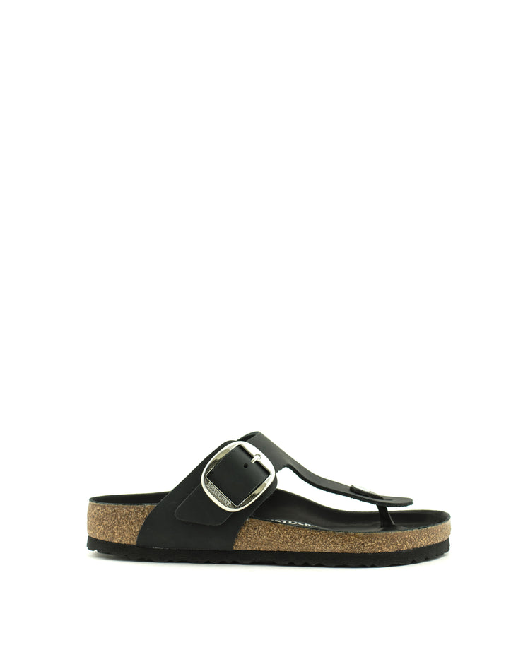 Birkenstock — Gizeh Big Buckle Leather - Black Regular Width