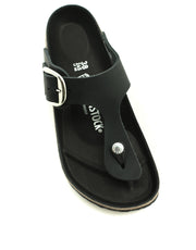 Birkenstock — Gizeh Big Buckle Leather - Black Regular Width