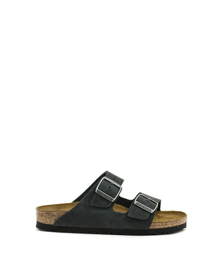 Birkenstock Arizona Black Natural Leather Narrow Width