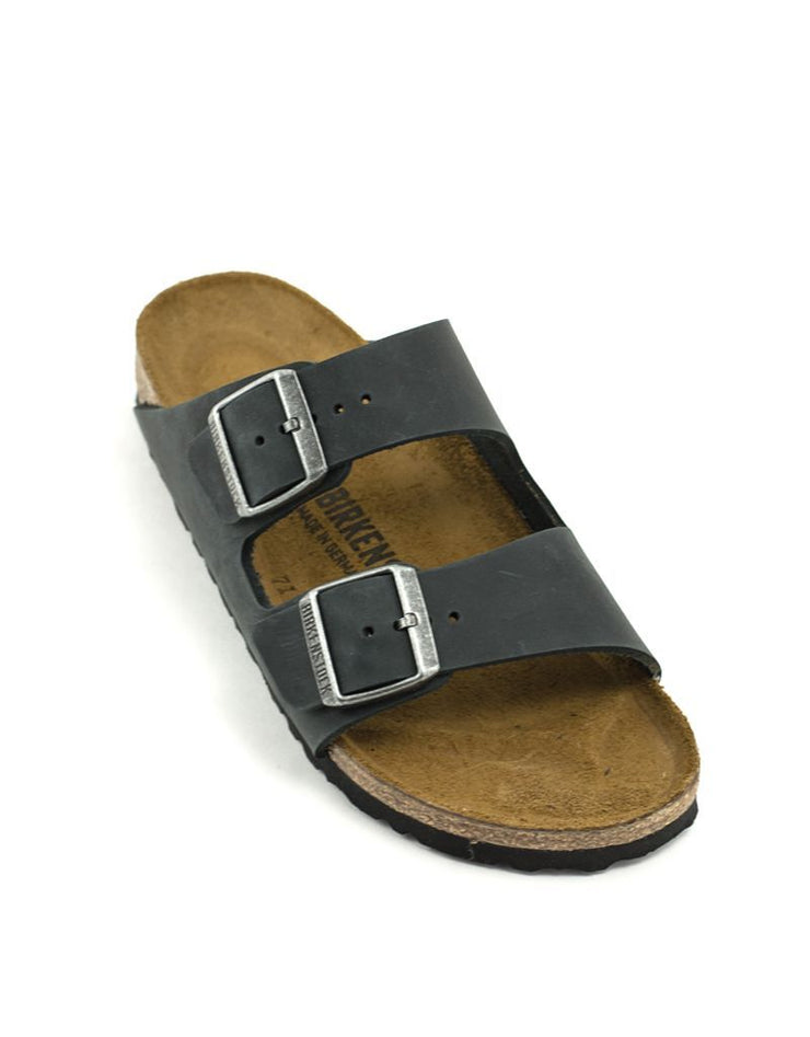 Birkenstock Arizona Black Natural Leather Narrow Width