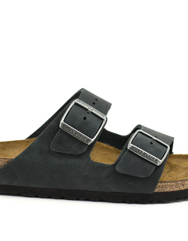 Birkenstock Arizona Black Natural Leather Narrow Width