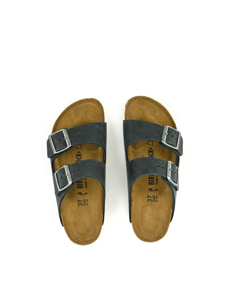 Birkenstock Arizona Black Natural Leather Narrow Width