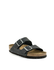 Birkenstock — Arizona Oiled Leather Soft Footbed - Black Regular Width