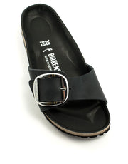 Birkenstock — Madrid Big Buckle Sandal Waxy Leather - Black Narrow Width