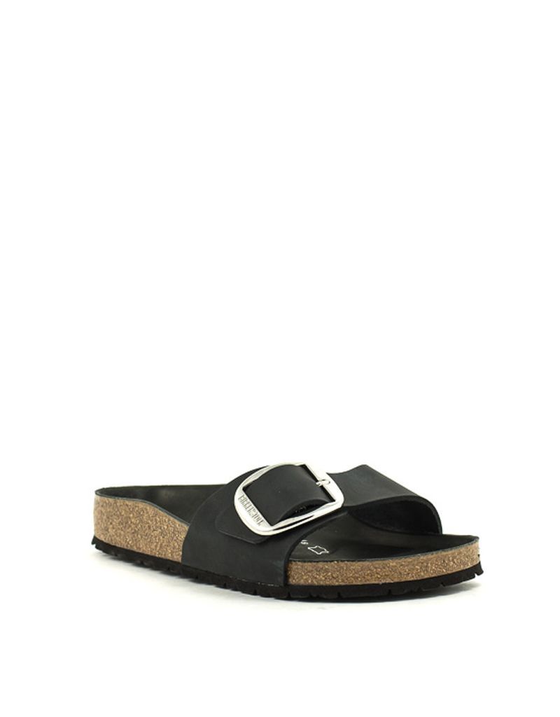 Birkenstock — Madrid Big Buckle Sandal Black Waxy Leather