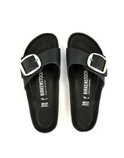 Birkenstock — Madrid Big Buckle Sandal Waxy Leather - Black Narrow Width