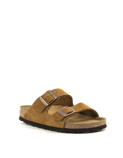 Birkenstock — Arizona Suede Soft Footbed -  Mink Narrow Width