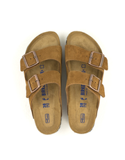 Birkenstock — Arizona Suede Soft Footbed -  Mink Narrow Width