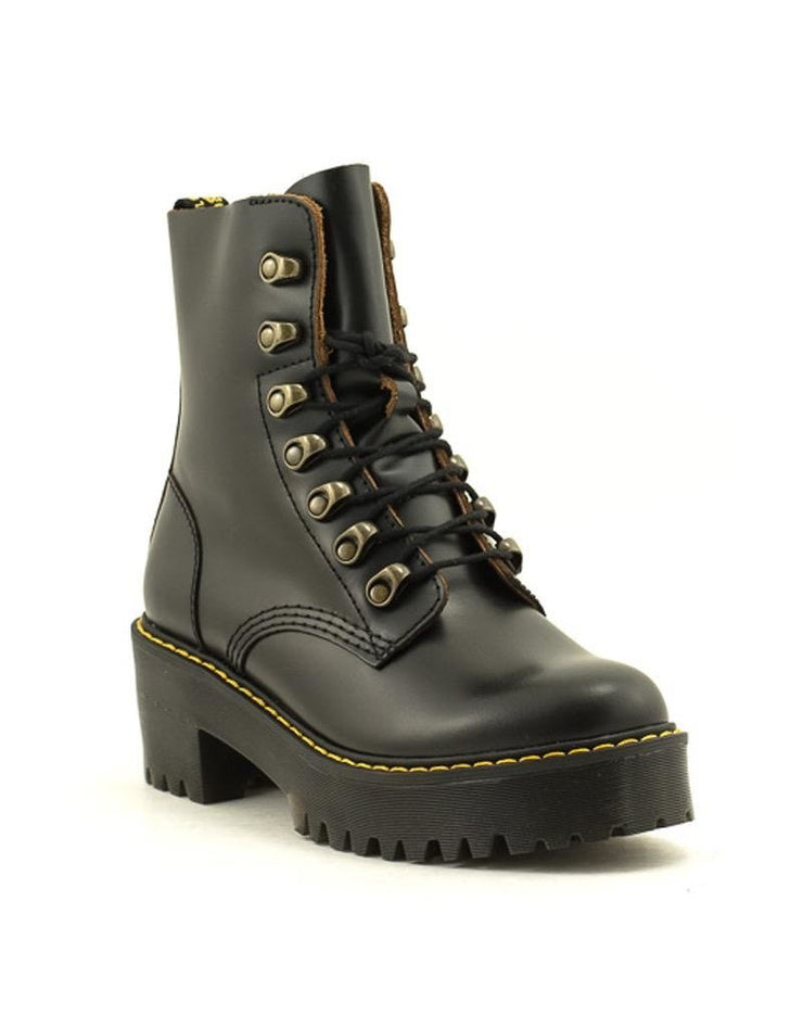 Dr. Martens — Leona Boot Vintage - Smooth Black Leather