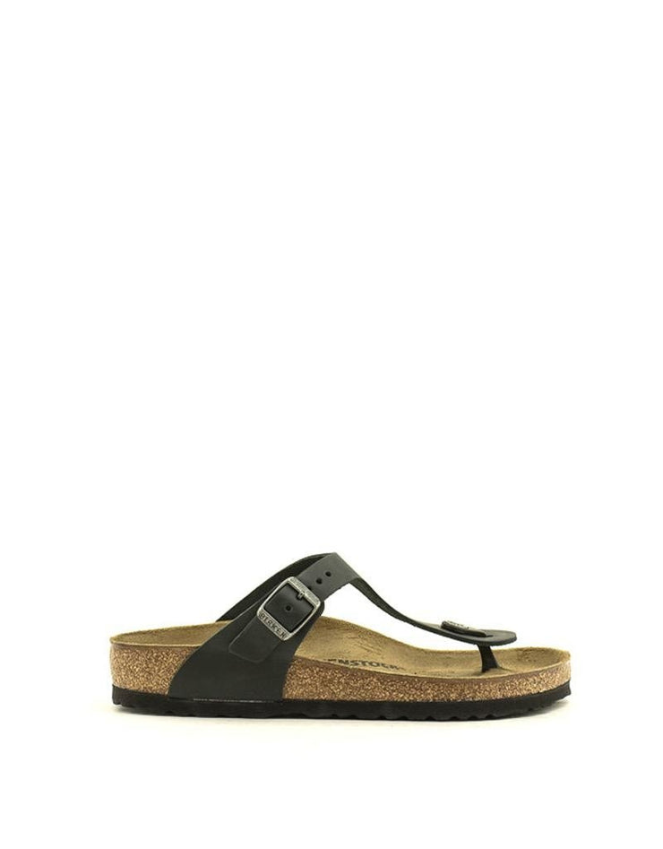 Birkenstock Gizeh Oiled Black Leather Regular Width Shoe La La Nelson BC