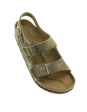 Birkenstock — Milano Oiled Leather Regular Width - Faded Khaki