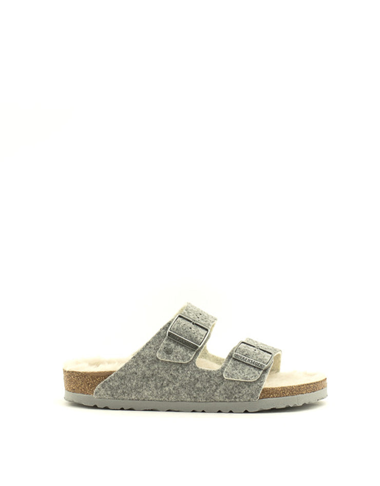 Birkenstock — Arizona Rivet-Doubleface Felt - Light Gray Narrow Width