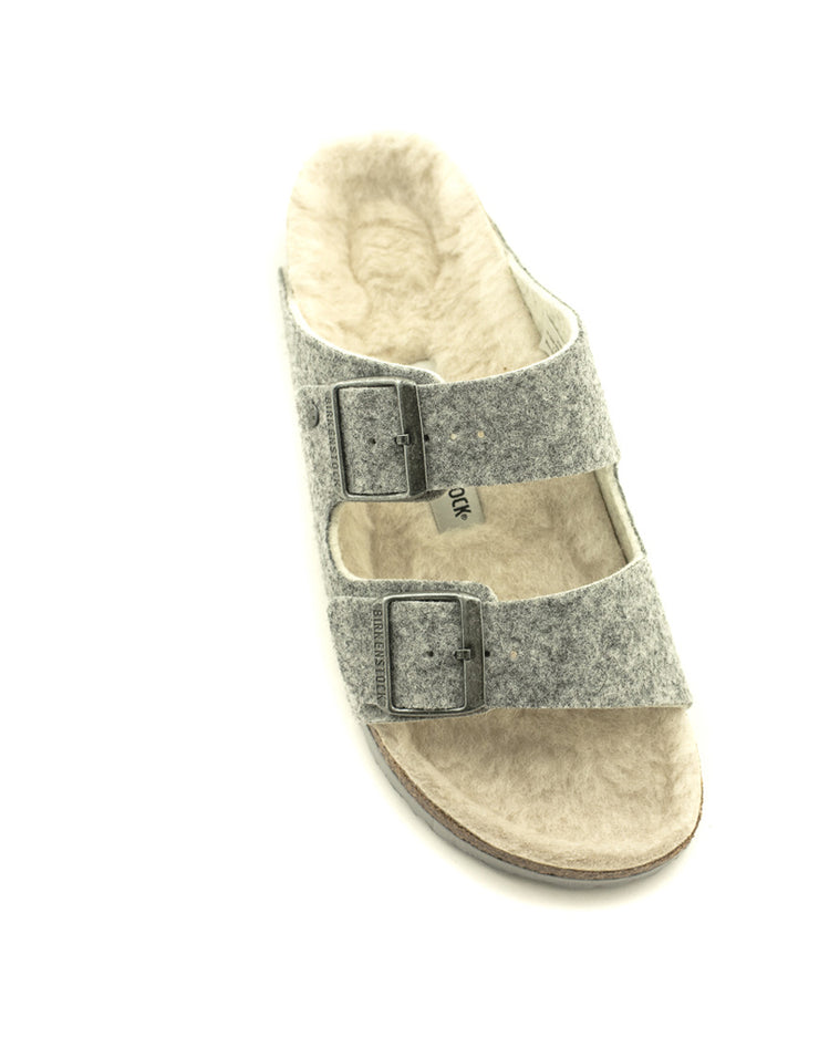 Birkenstock — Arizona Rivet-Doubleface Felt - Light Gray Narrow Width