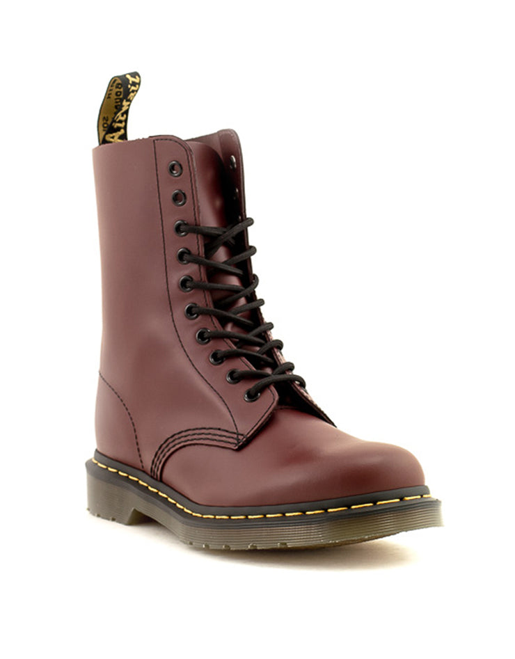 Dr. Martens — 1490 Smooth 10 Eyelet Boot - Cherry Red
