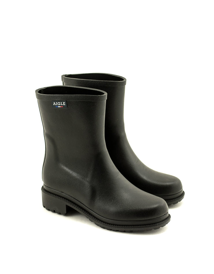 Aigle — Fulfeel Mid Rain Boot - Black – Shoe La La Nelson BC