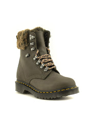 Dr. Martens — 1460 Serena Collar Boot - Khaki Grey + Brown