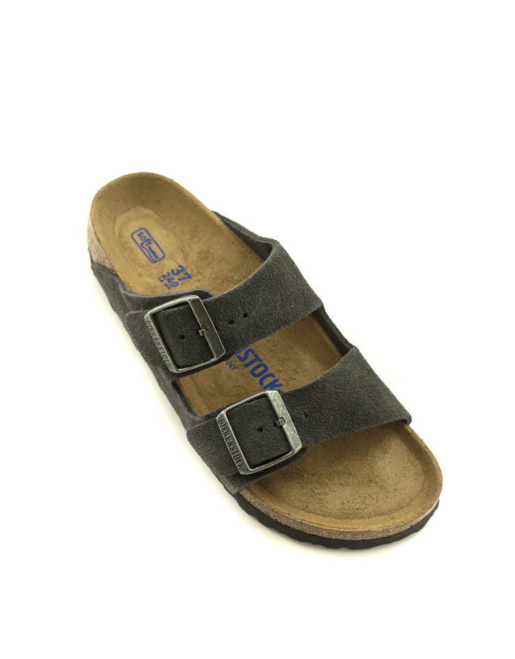 Birkenstock — Arizona Suede Soft Footbed - Velvet Gray Narrow Width