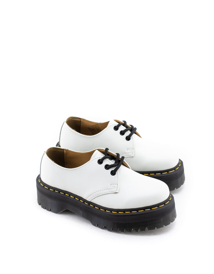 Dr. Martens — 1461 Quad 3 Eyelet Shoe - White Smooth