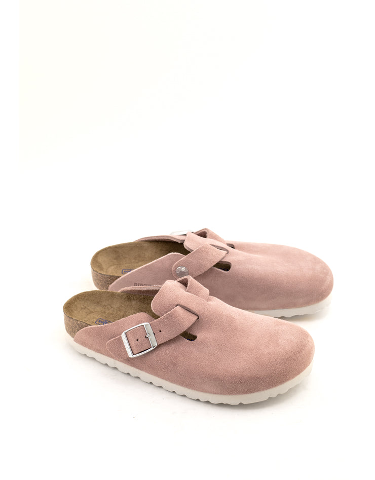 Birkenstock — Boston Suede Soft Footbed - Pink Clay Narrow Width