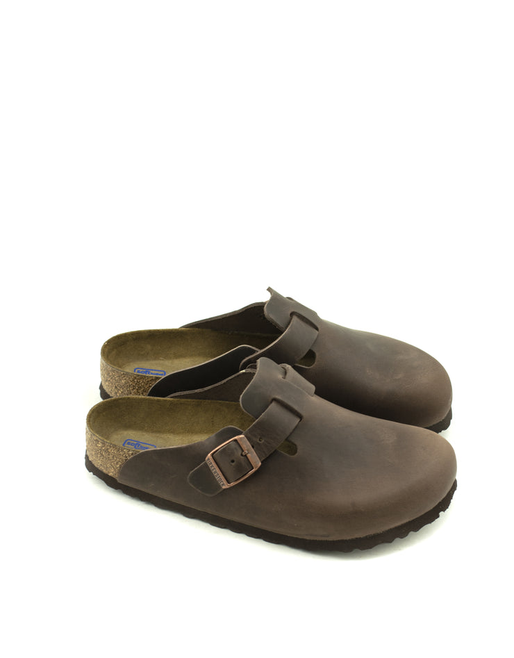 Birkenstock — Boston Oiled Leather Soft Footbed - Habana Regular Width