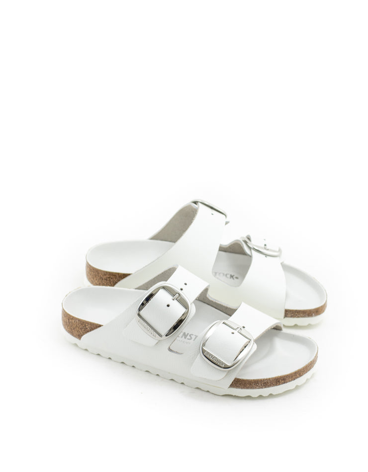 Birkenstock — Arizona Big Buckle Hex Nat. Leather - White Narrow Width