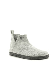 Birkenstock — Andermatt Shearling Wool Bootie Slipper - Light Grey Narrow Width