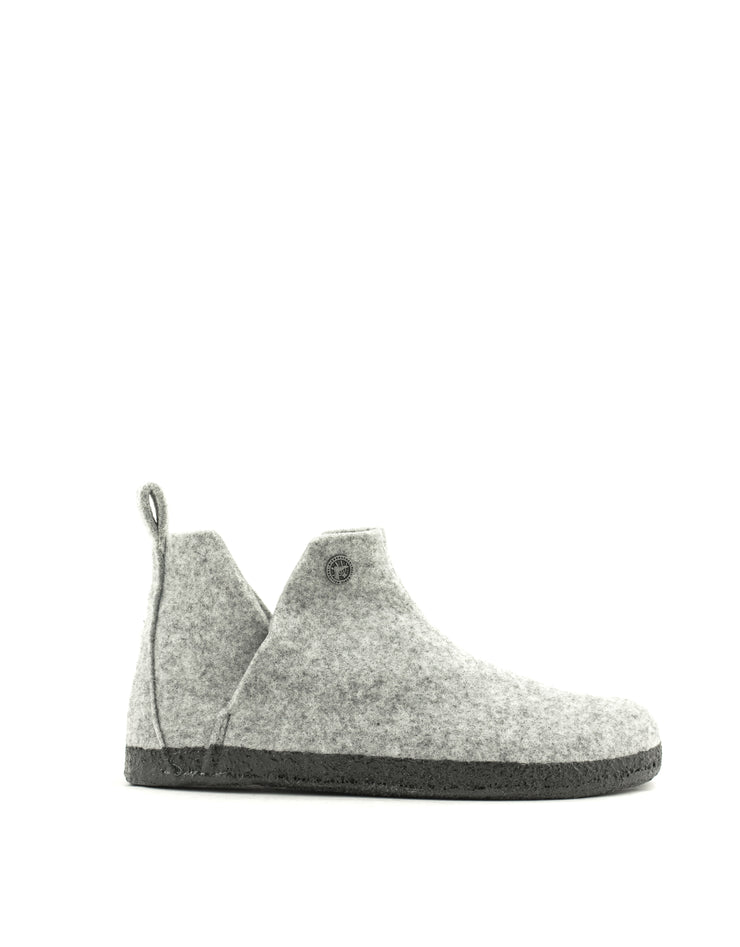 Birkenstock — Andermatt Shearling Wool Bootie Slipper - Light Grey Narrow Width