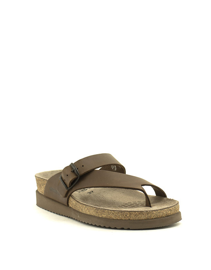 Mephisto — Helen Sandal Waxy Leather - Dark Brown Scratch